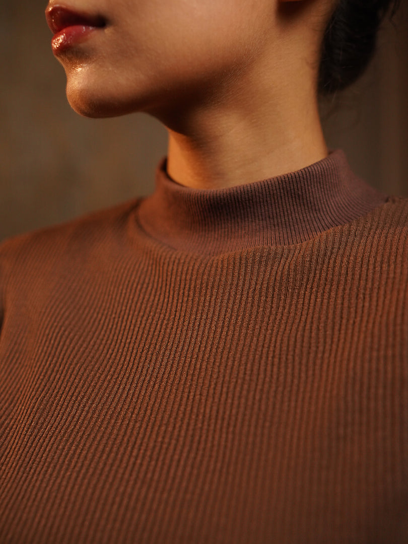 Espresso Ribbed Crew Neck T-shirt