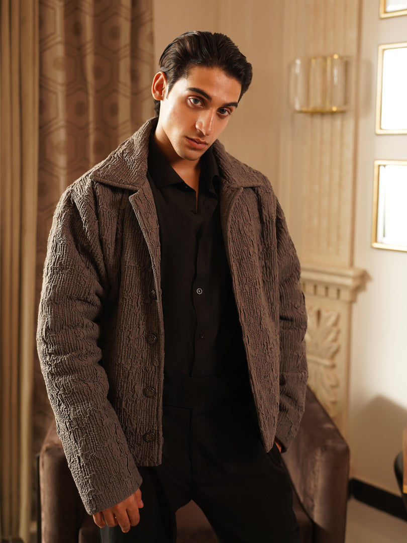 The Hargrave Textured Wool Buttoned Jacket